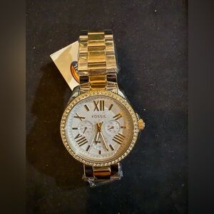 Fossil Cecile, 2 tone chronograph Watch with Japan Movement